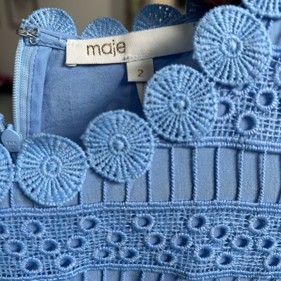 MAJE
Loseray Embroidered-lace Top In Blue Size 2 - Picture 8 of 16